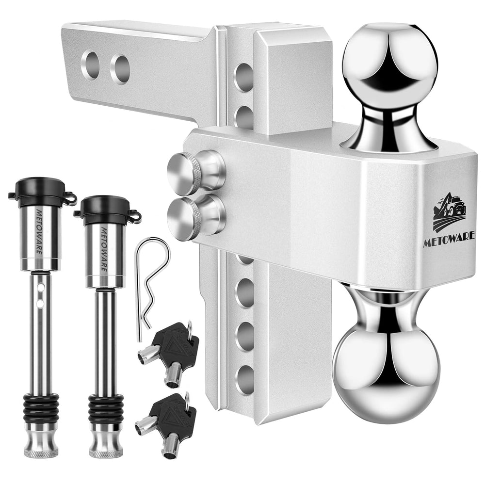 METOWARE adjustable trailer hitch in a 2 inch receiver ready for versatile towing setups