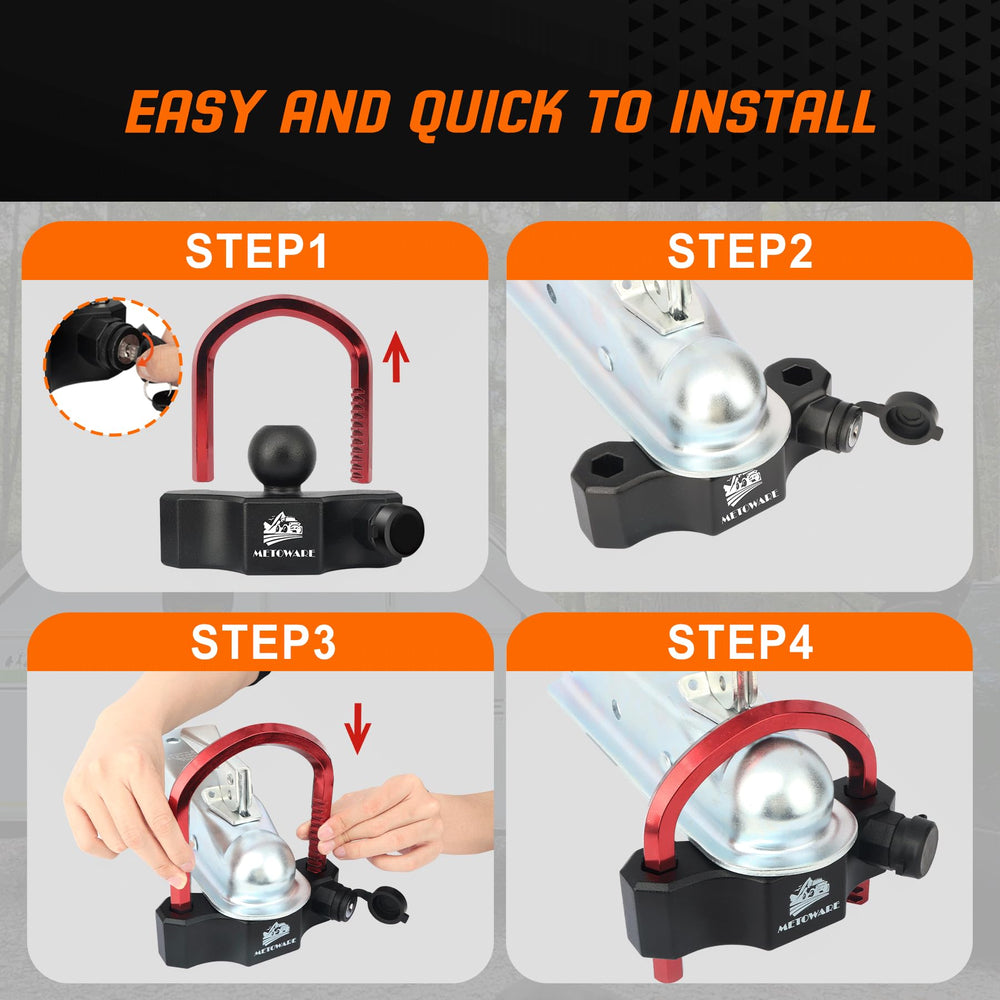 METOWARE aluminum body trailer lock combines lightness and strength for travel