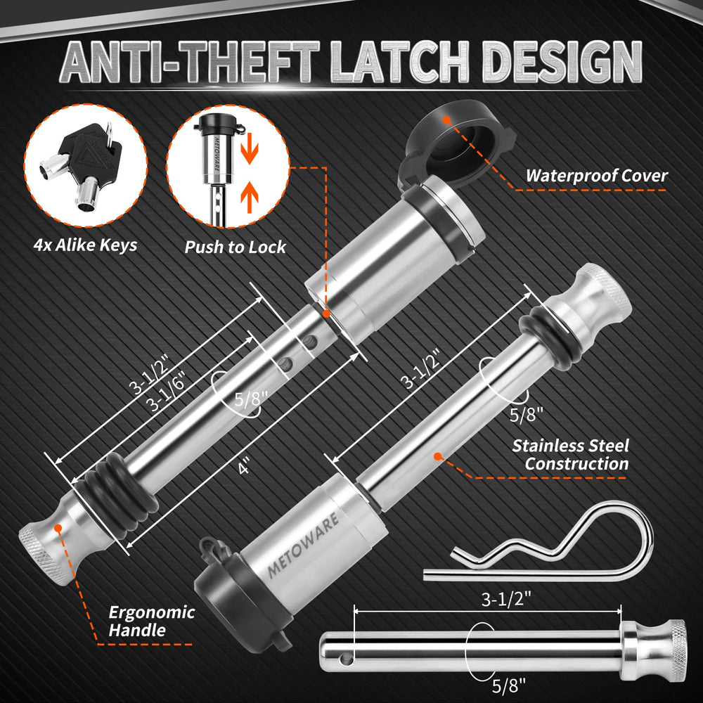 METOWARE aluminum hitch with anti-rust finish for durability in harsh conditions