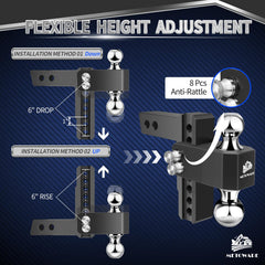METOWARE aluminum tow hitch with anti-rust finish supports harsh environments.