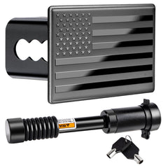 METOWARE American flag hitch cover 2in with embossed metal design for rugged vehicle styling.