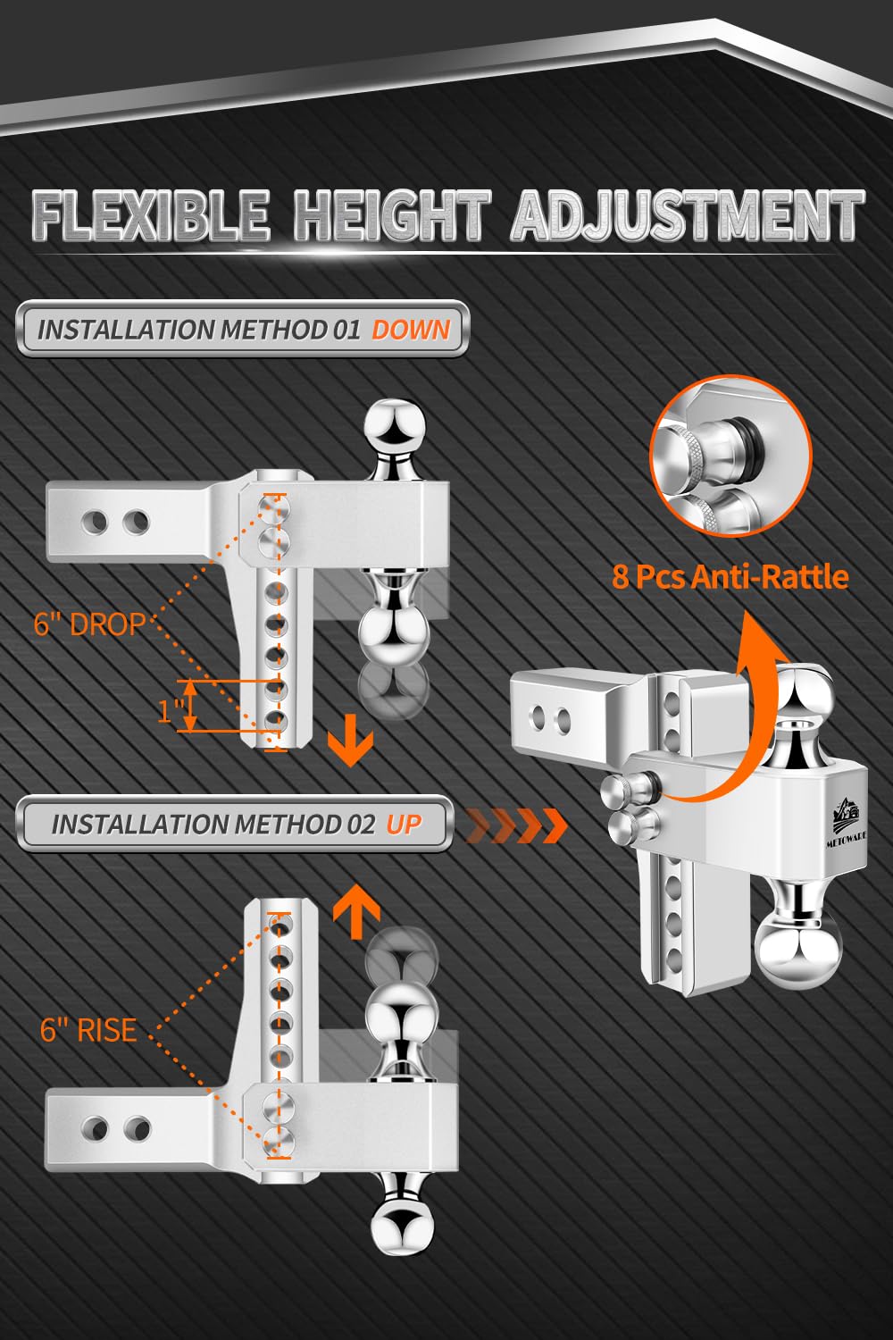 METOWARE anti-rust aluminum finish withstands harsh weather for lasting performance.