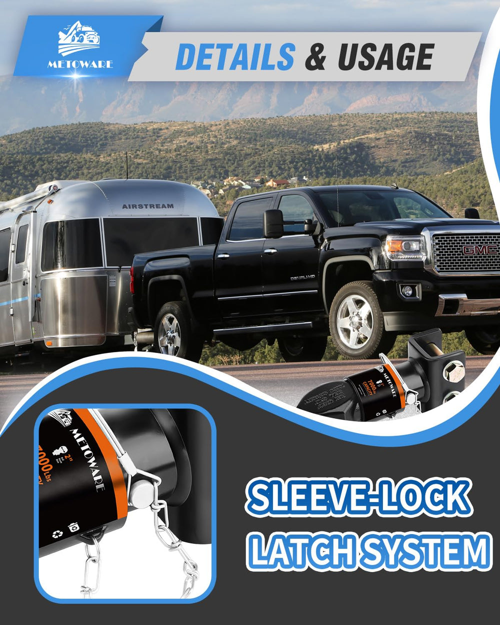 METOWARE black powder coat finish provides all-weather corrosion resistance.