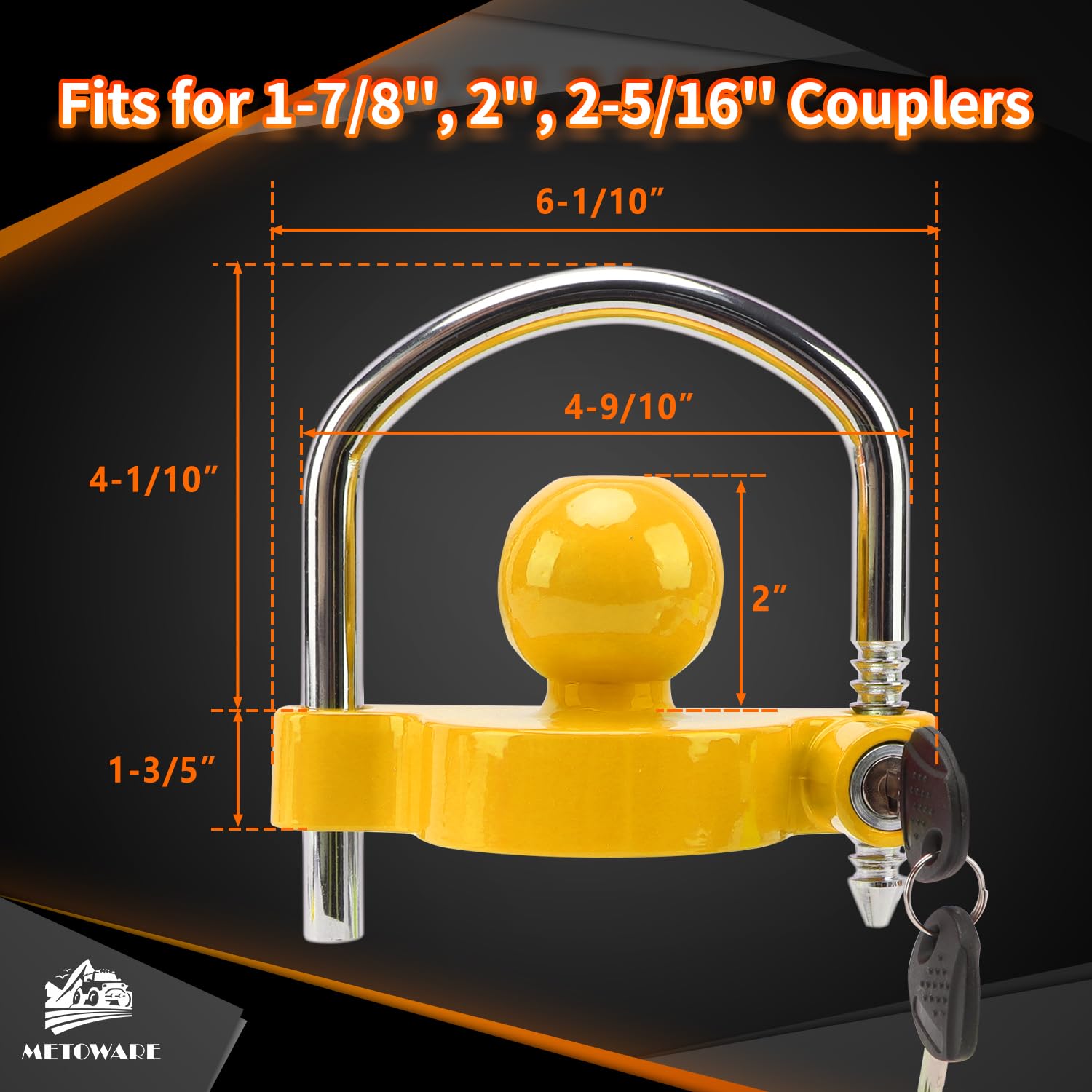 METOWARE close-up of zinc-alloy tubular core highlighting robust anti-theft construction
