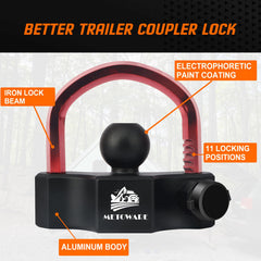 METOWARE heavy-duty trailer coupler lock offering robust security on the road