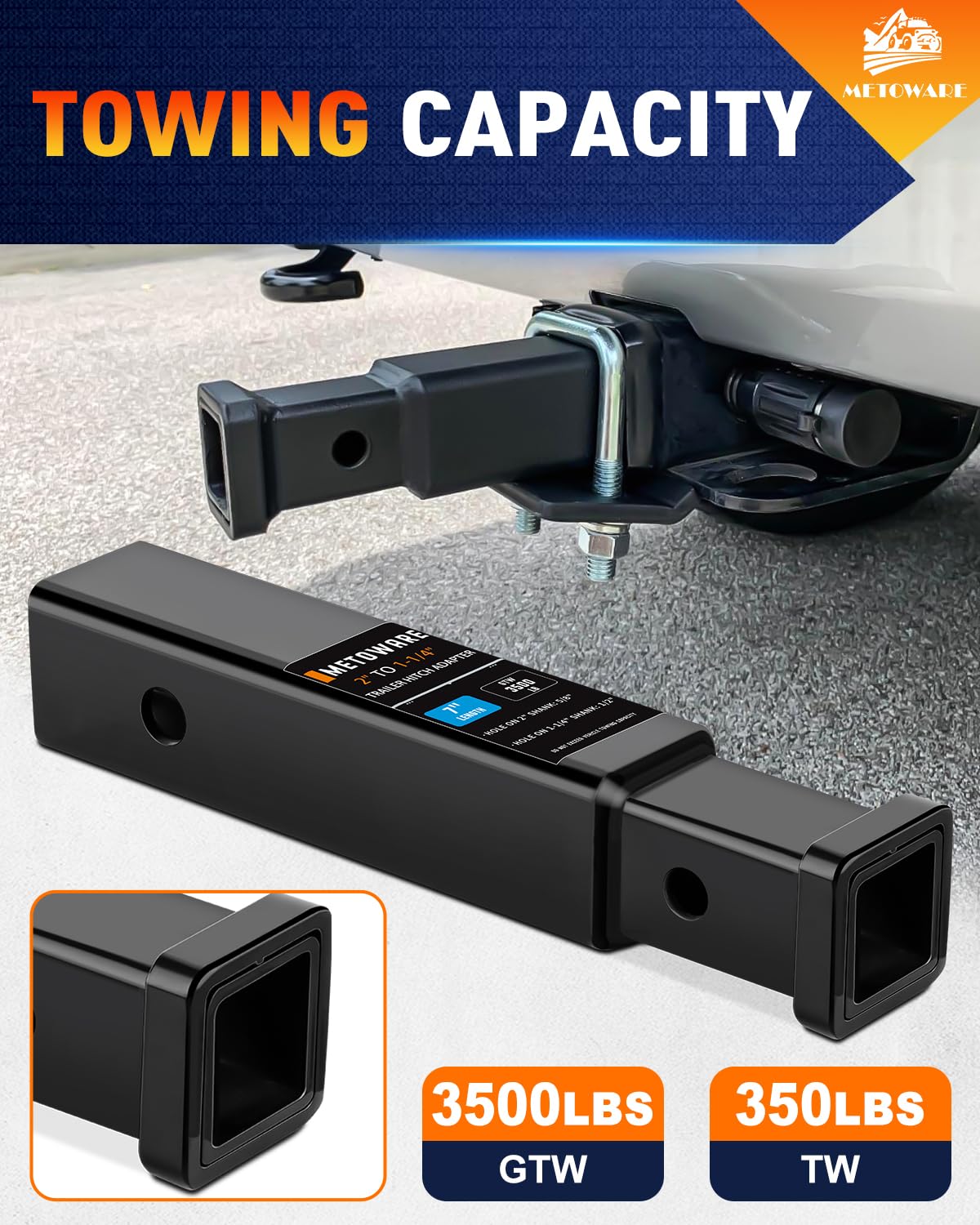METOWARE high-strength steel construction delivers lasting towing performance.