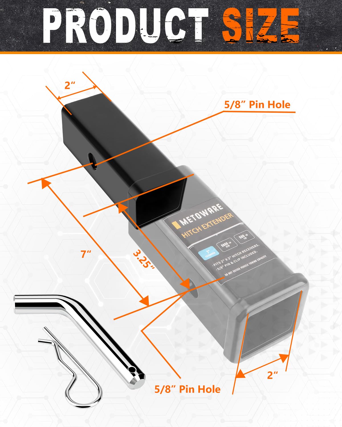 METOWARE heavy-duty steel extender image highlighting solid support under load.