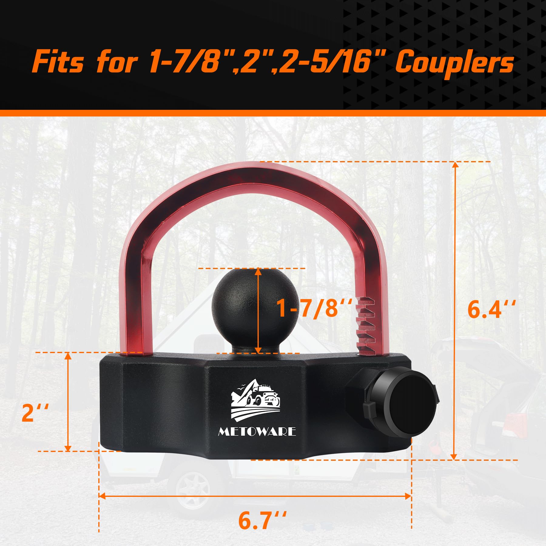 METOWARE hitch lock with 11-position system for versatile sizing across couplers
