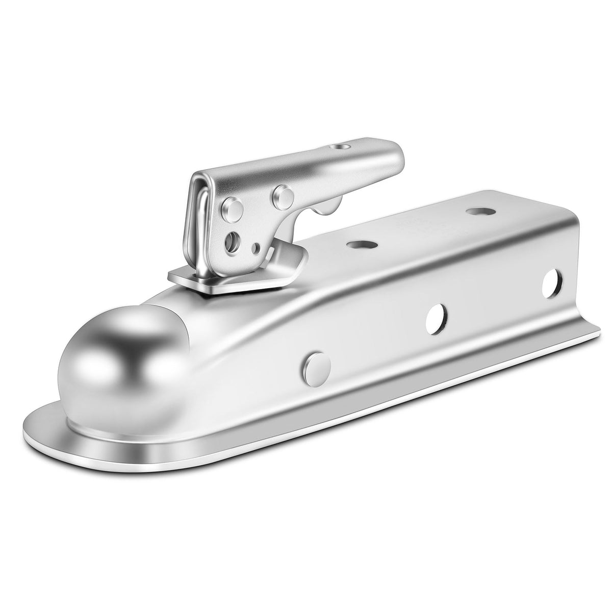 METOWARE straight tongue coupler with adjustable nut for a secure hitch fit