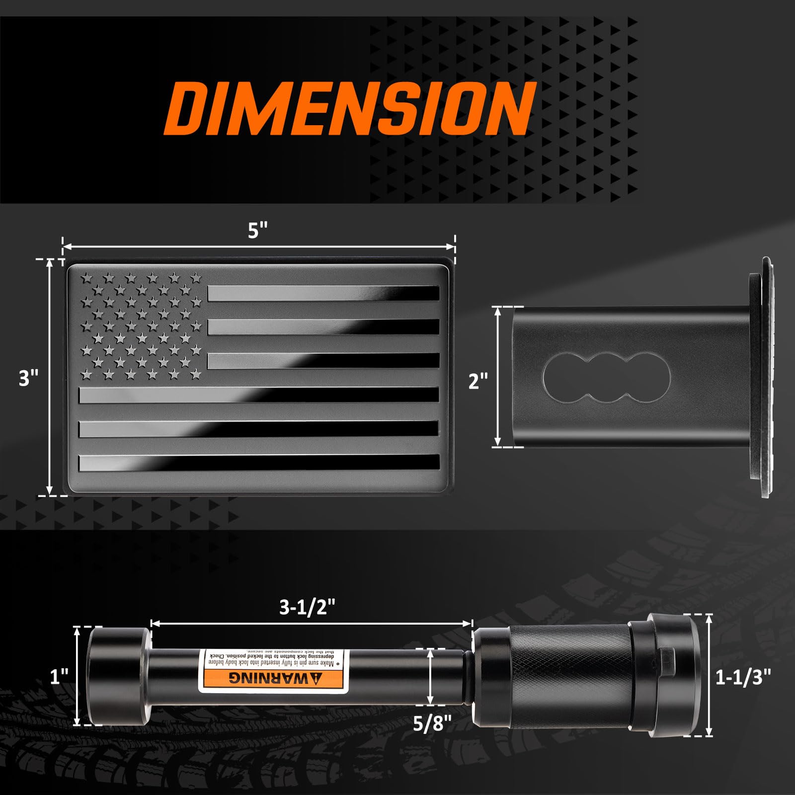 METOWARE sturdy aluminum flag cover highlights durable, weather-ready hitch accessory.