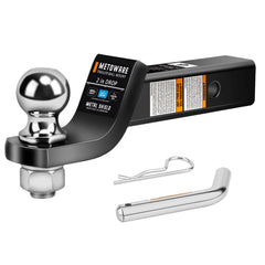 METOWARE trailer hitch ball mount with 2in drop for level towing on trucks and SUVs