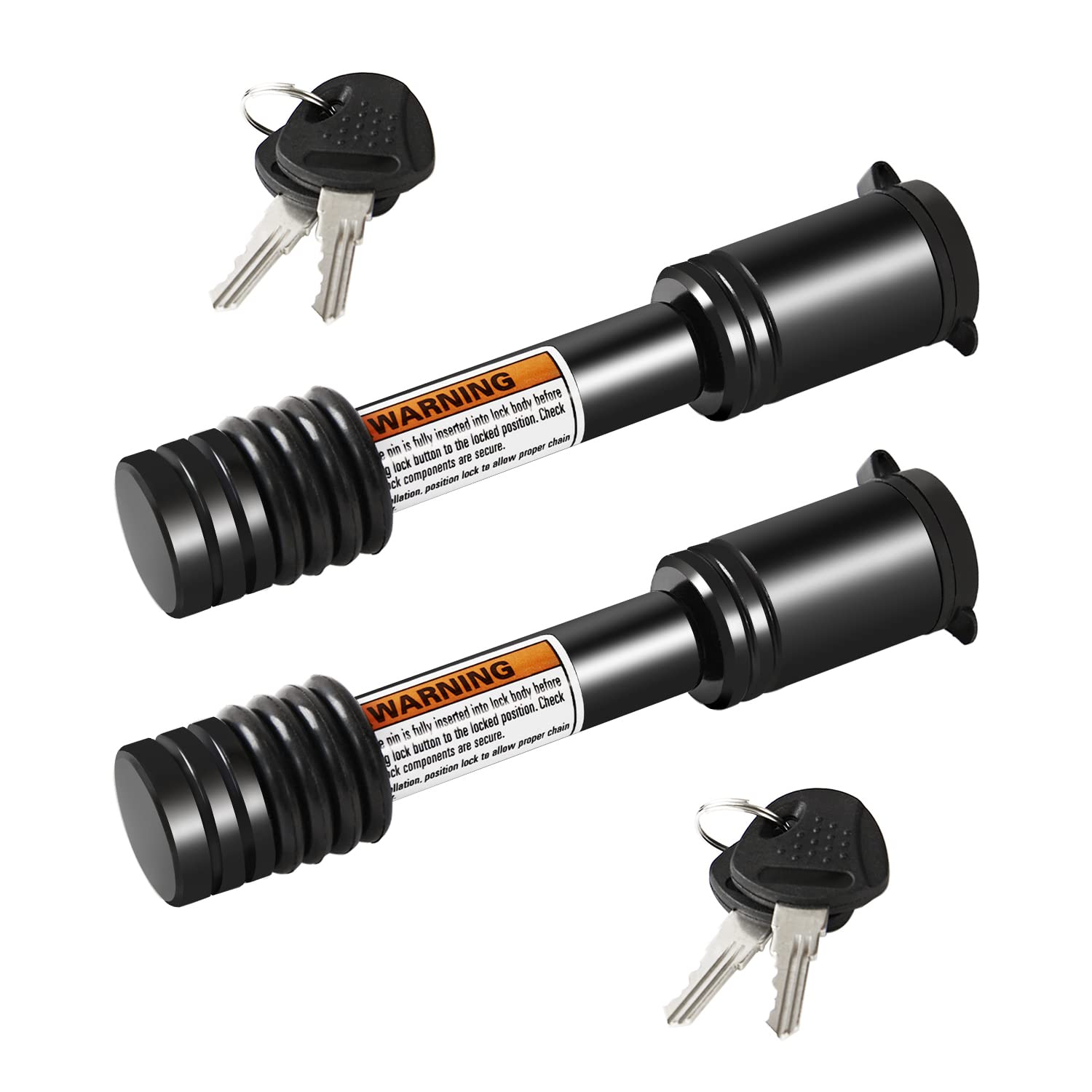 METOWARE trailer hitch lock with 5-8 inch pin secures 2-inch receivers against theft.