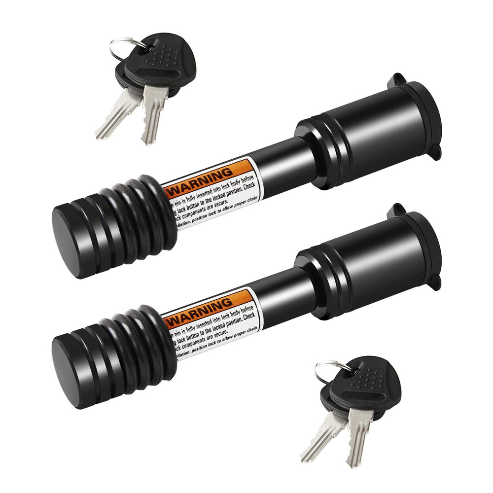 METOWARE trailer hitch lock with 5-8 inch pin secures 2-inch receivers against theft.