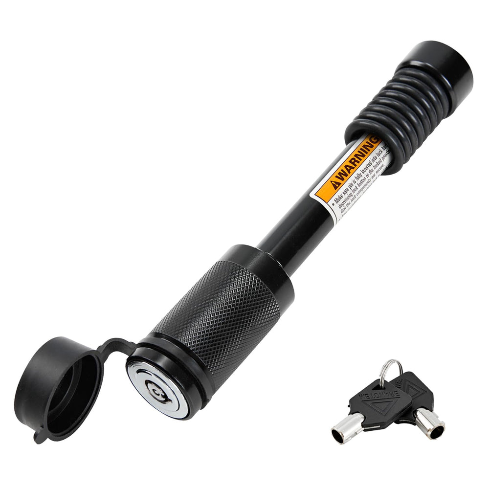 METOWARE trailer hitch lock with quick push-to-lock action for fast securing.