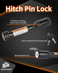 METOWARE lock uses rubber O-rings to reduce rattling while towing.
