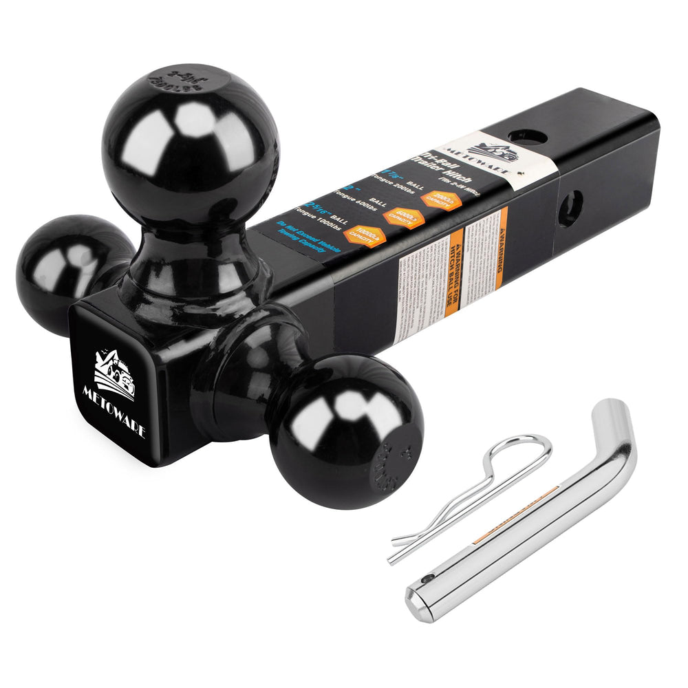 METOWARE tri ball hitch mount with 1-7/8 inch ball for versatile towing