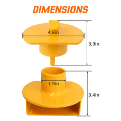 Heavy-duty steel housing of METOWARE lock shown in yellow finish for visibility