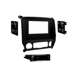 Metra 99-3014G custom-fit mounting kit installed in Chevy Silverado dash for seamless radio installation