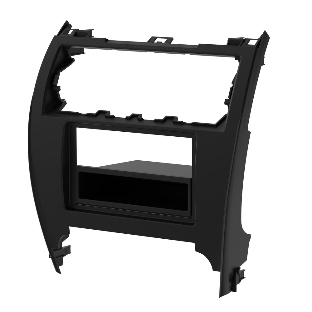 Metra 99-8232B dash kit with storage pocket supports neat single DIN radio installation