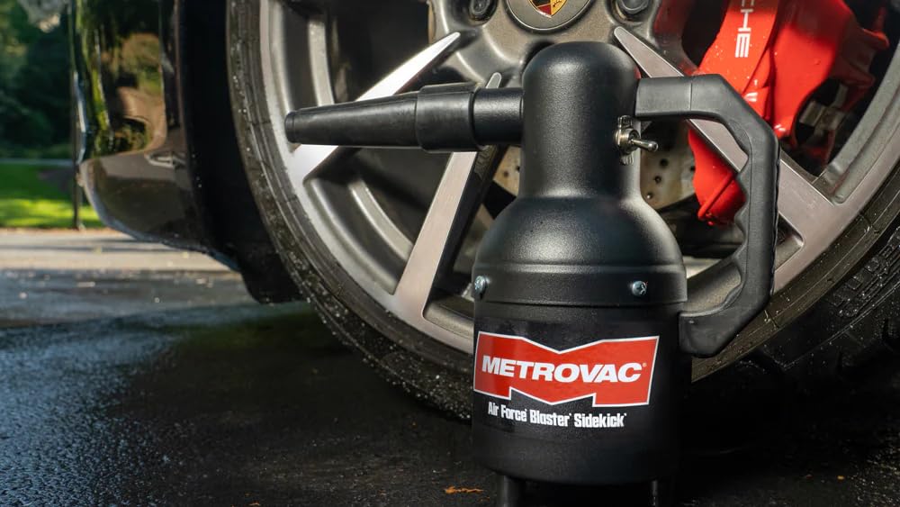 METROVAC Air Force Blaster Sidekick stores neatly in a garage or trunk