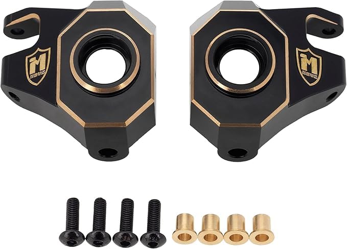 MEUS RACING AR45 brass steering knuckles front view for Axial SCX10 PRO, enhanced stability
