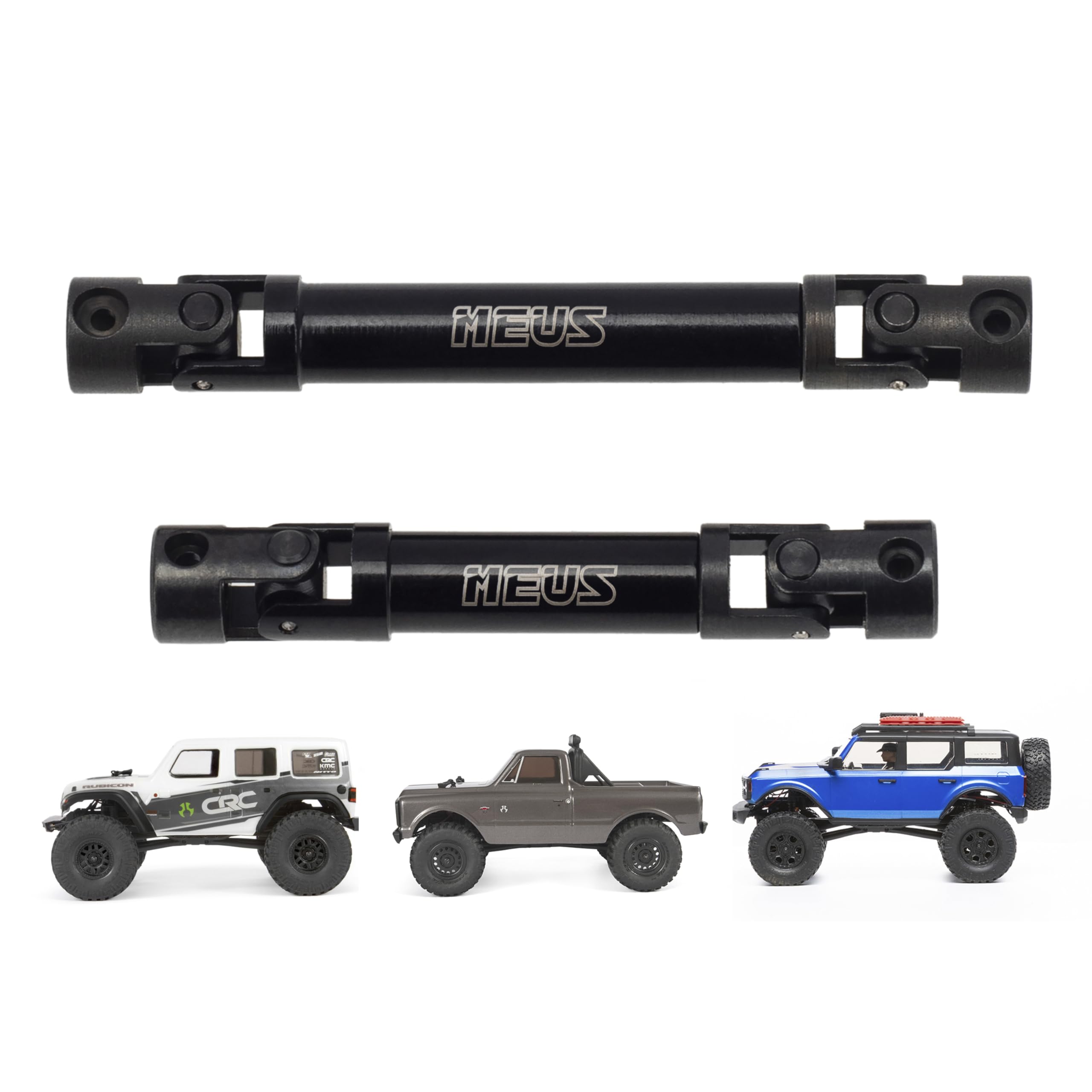 MEUS RACING SCX24 center driveshaft CNC finish shows durability and precision