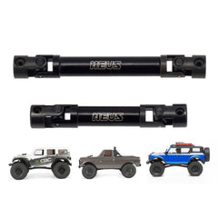 MEUS RACING SCX24 center driveshaft CNC finish shows durability and precision