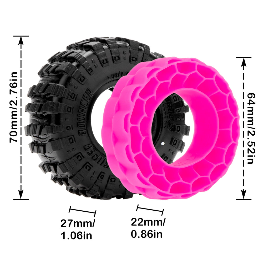 Silicone inserts for RC crawlers enhancing sidewall stability