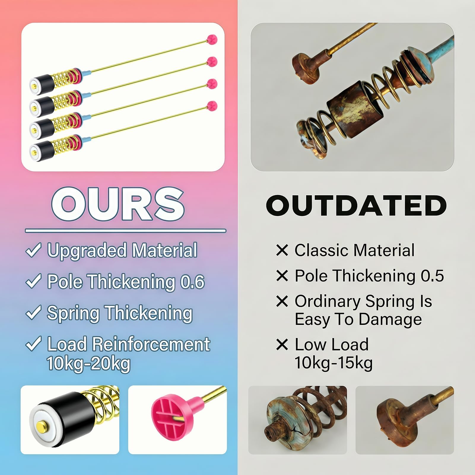 Mezvion heavy-duty spring and rubber damper for quieter spins.