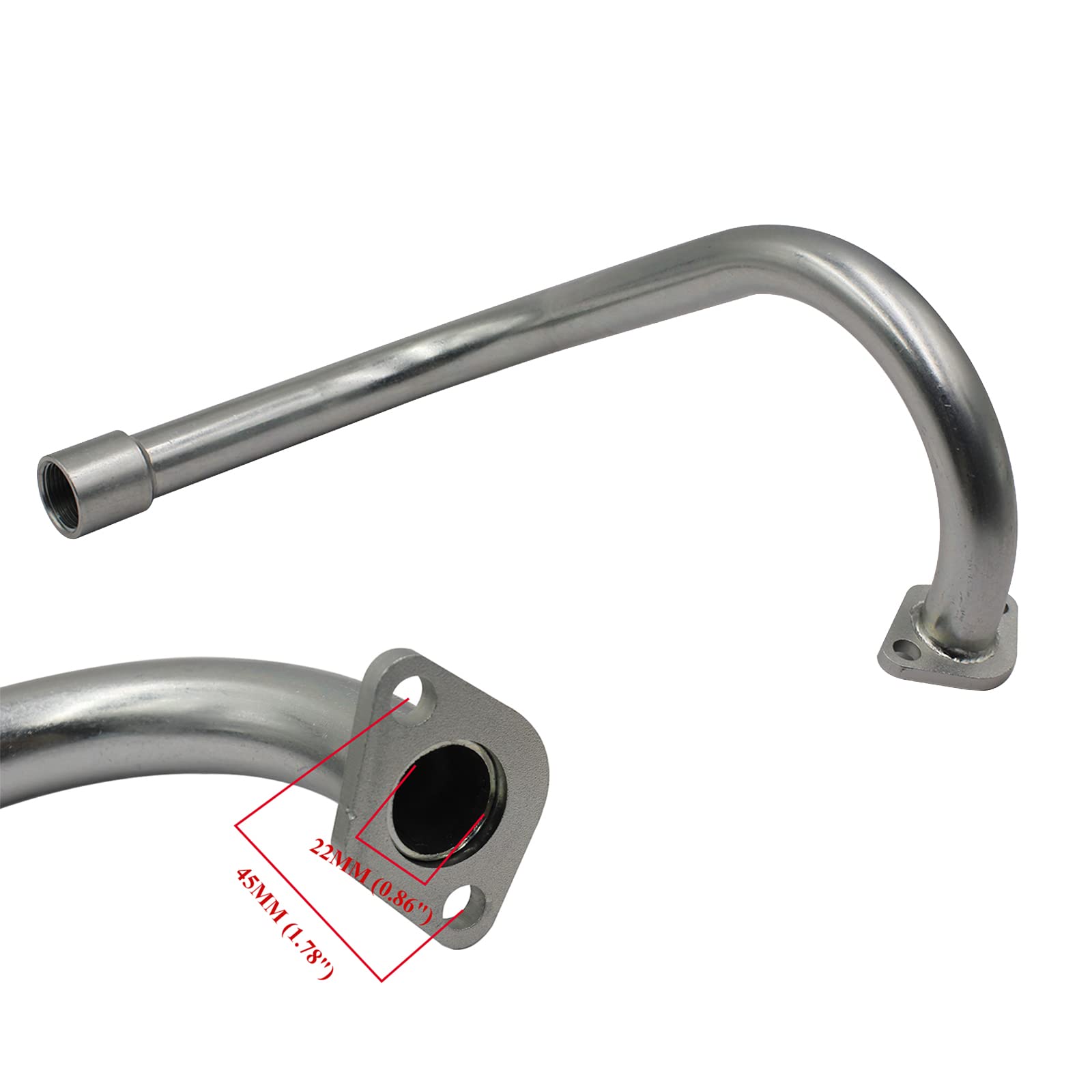 MGWILL DuroMax 7 Hp muffler assembly shown with fitting points