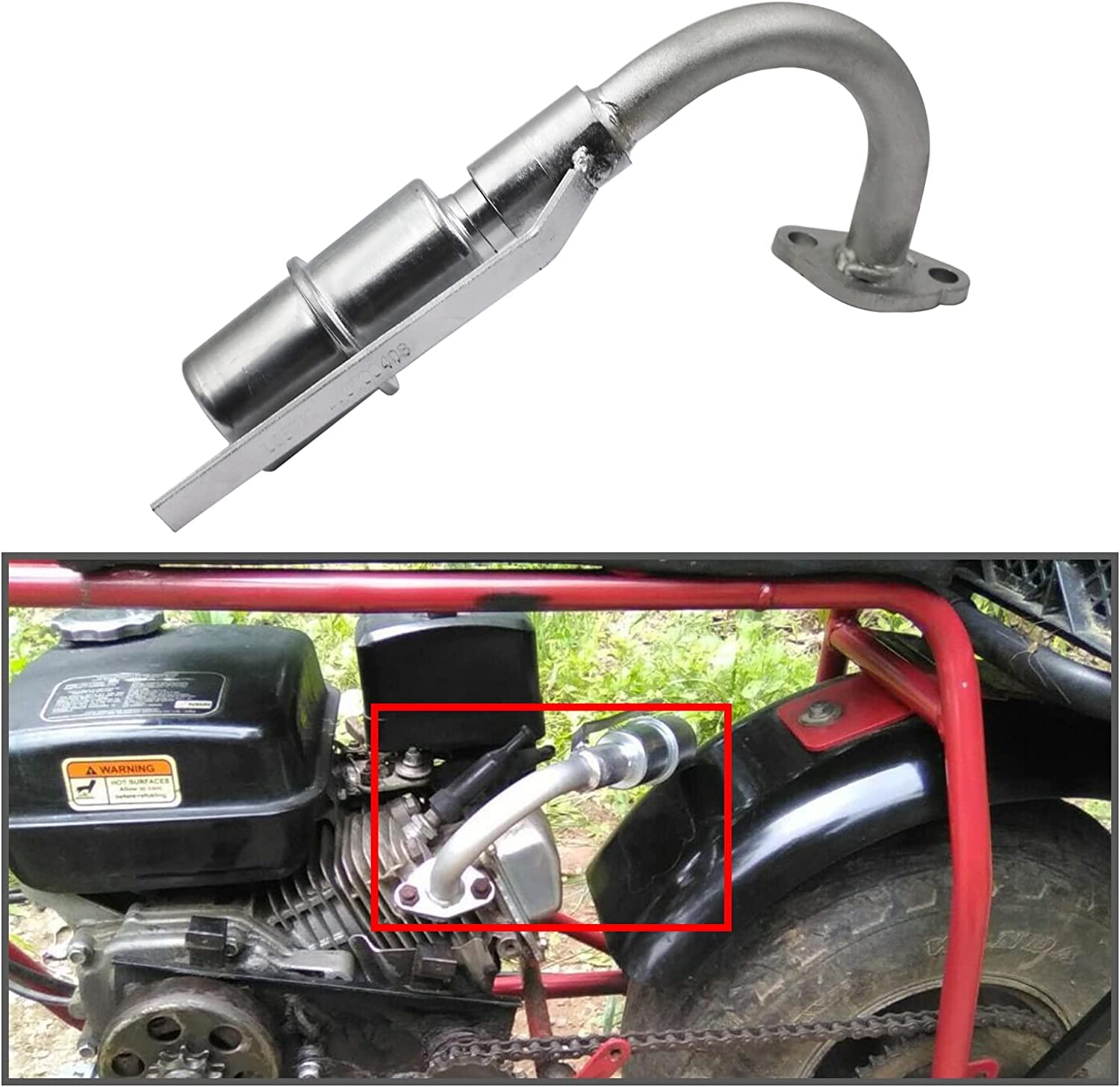 MGWILL exhaust muffler for Predator 212cc with compact design for go-karts