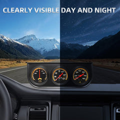 MH 52mm gauge cluster front view with backlit dials