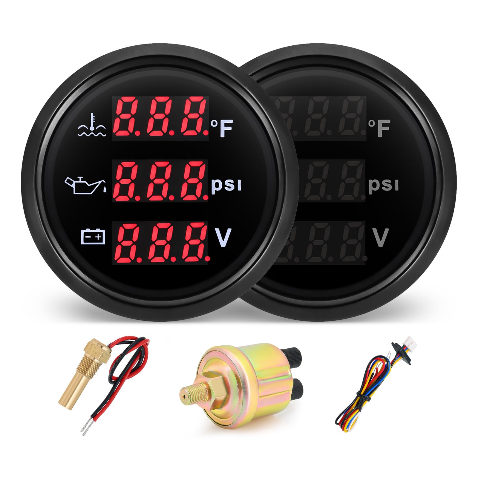 MH Triple Gauge Water Temp display helps monitor engine temperature at a glance