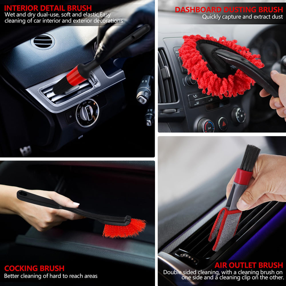 MIANYINGR interior detailing brushes reach vents and dashboards effectively.