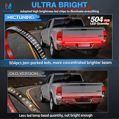 MICTUNING tailgate light in brake mode delivering bright red brake signals