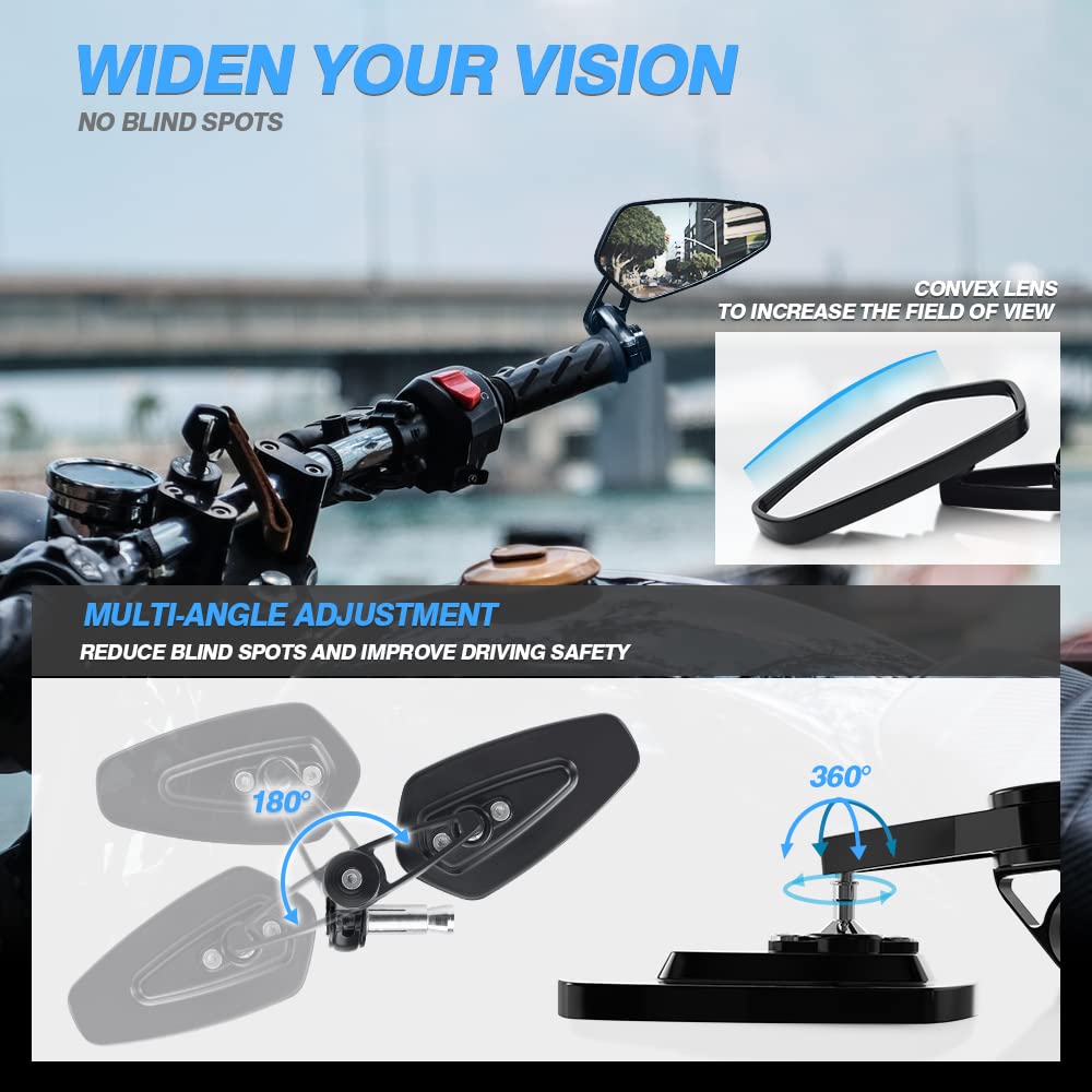MICTUNING heavy-duty zinc alloy mirror housing resists impact and wear.