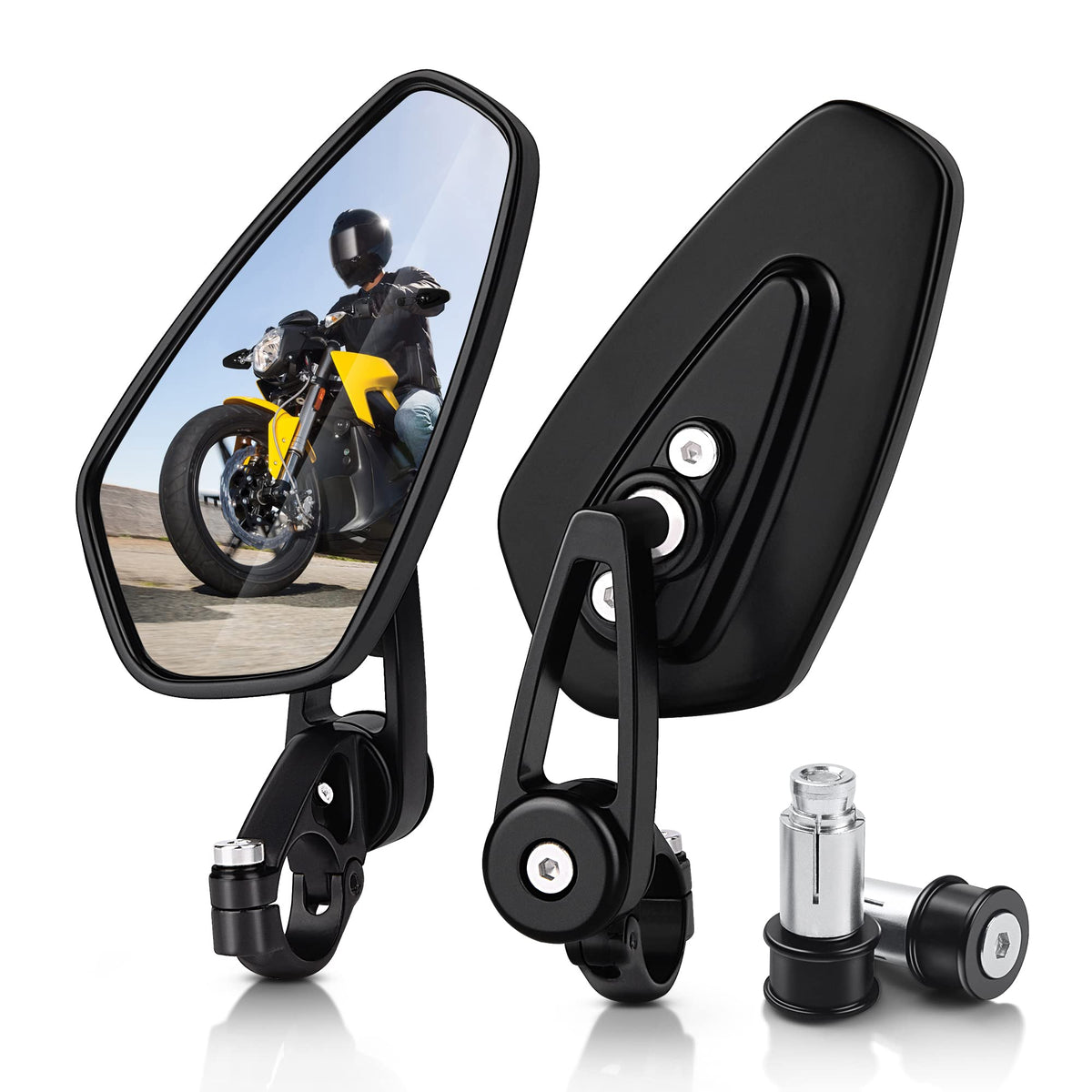 MICTUNING wide-angle view mirror improves rear visibility for safer night rides.