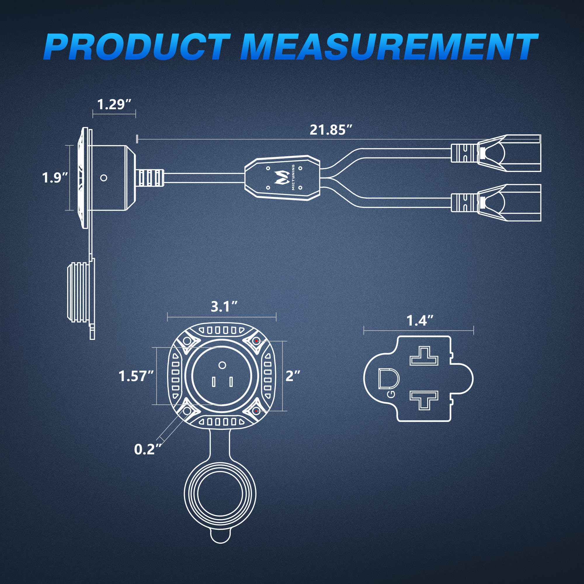 MICTUNING versatile compatibility for RVs, boats, and trailers in one inlet