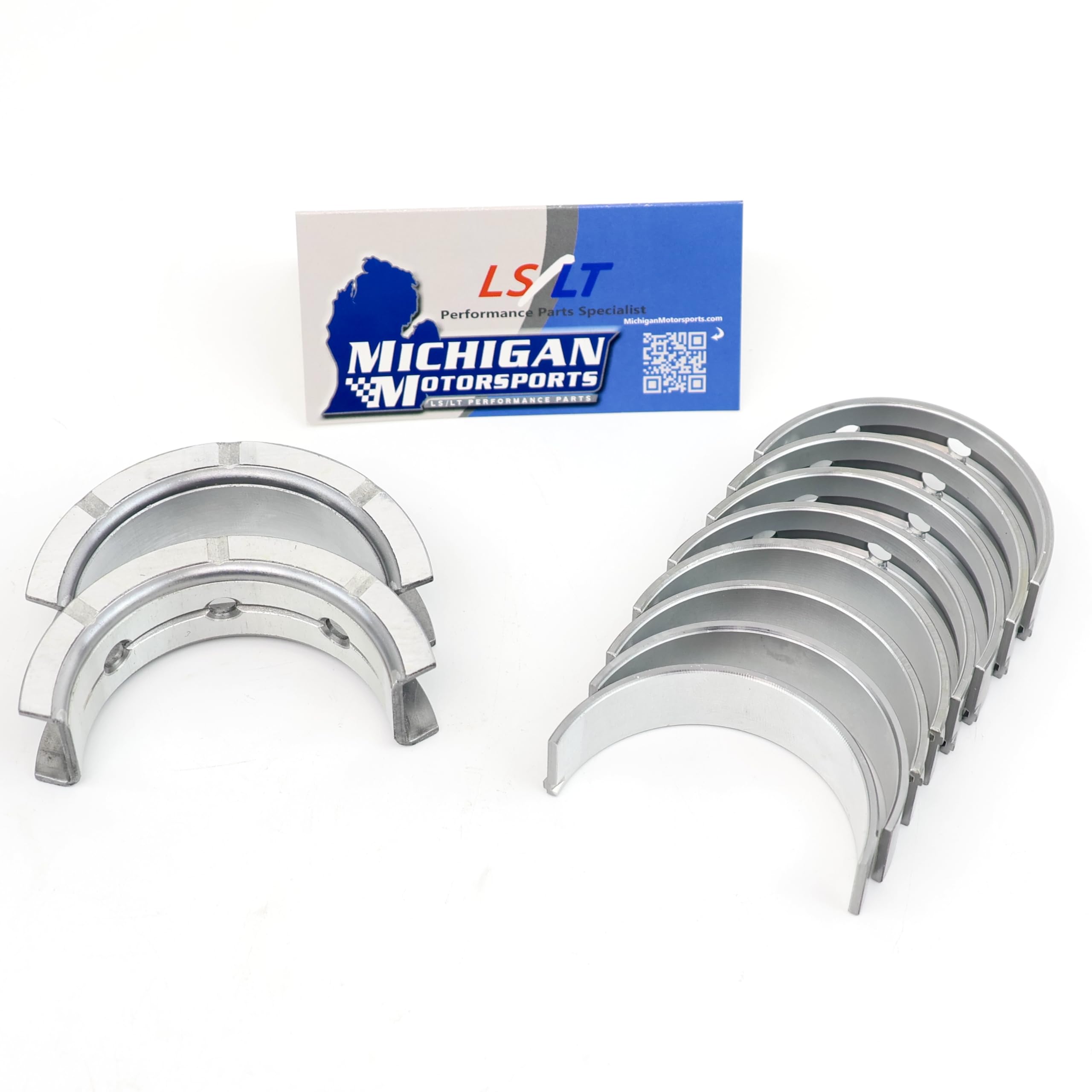 Michigan Motorsports LS main crank bearing SI-Series packaging highlights durable fitment for OEM rebuilds