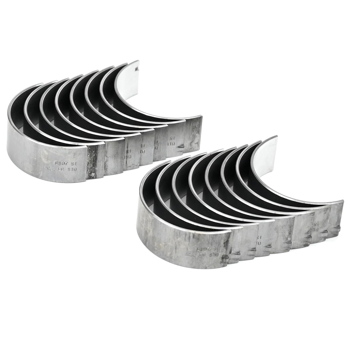 Michigan Motorsports LS rod bearings closeup highlighting durable surface for high-rpm use.