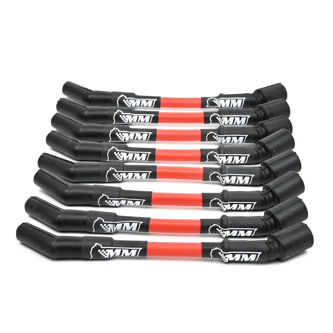 Michigan Motorsports LS 10mm spiral-core wire closeup boosts spark energy.