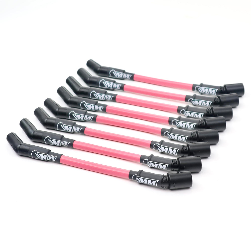 Michigan Motorsports LS spark plug wire pink assembly improves ignition routing