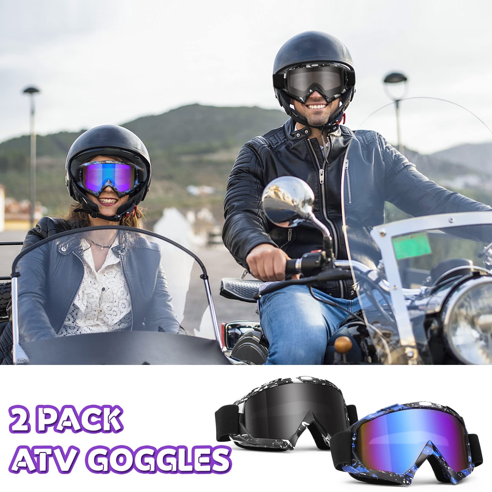 Micnaron Dirt Bike Goggles Blue deliver clear visibility for MX and powersport.