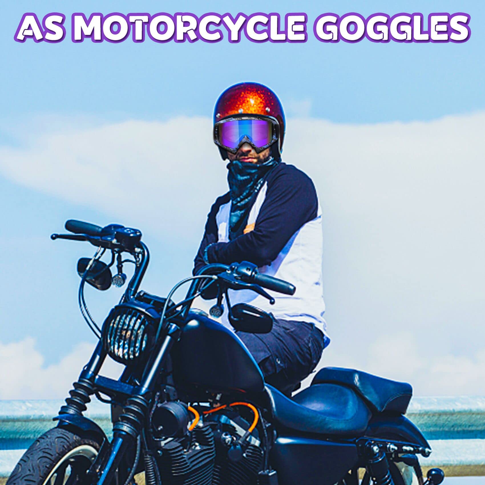Micnaron Dirt Bike Goggles Blue and Grey two-pack offer versatile options.