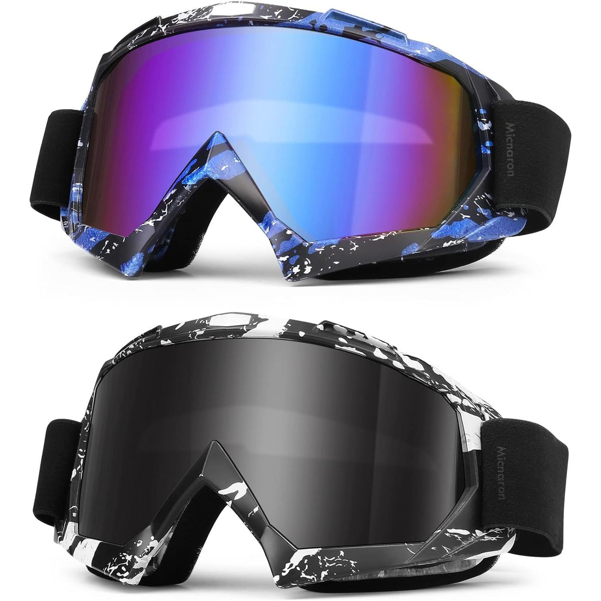 Micnaron Dirt Bike Goggles Grey protect against dust and wind on off-road rides.