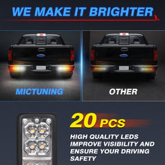 MICTUNING 20 trailer tail lights bar IP65 seal protects against dust and rain