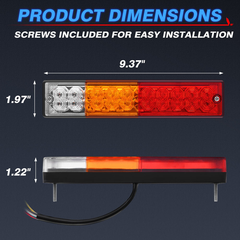 MICTUNING 20 trailer tail lights bar pack-of-2: value and redundancy