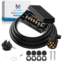 MICTUNING 7-Way trailer plug with junction box for neat wiring on RVs
