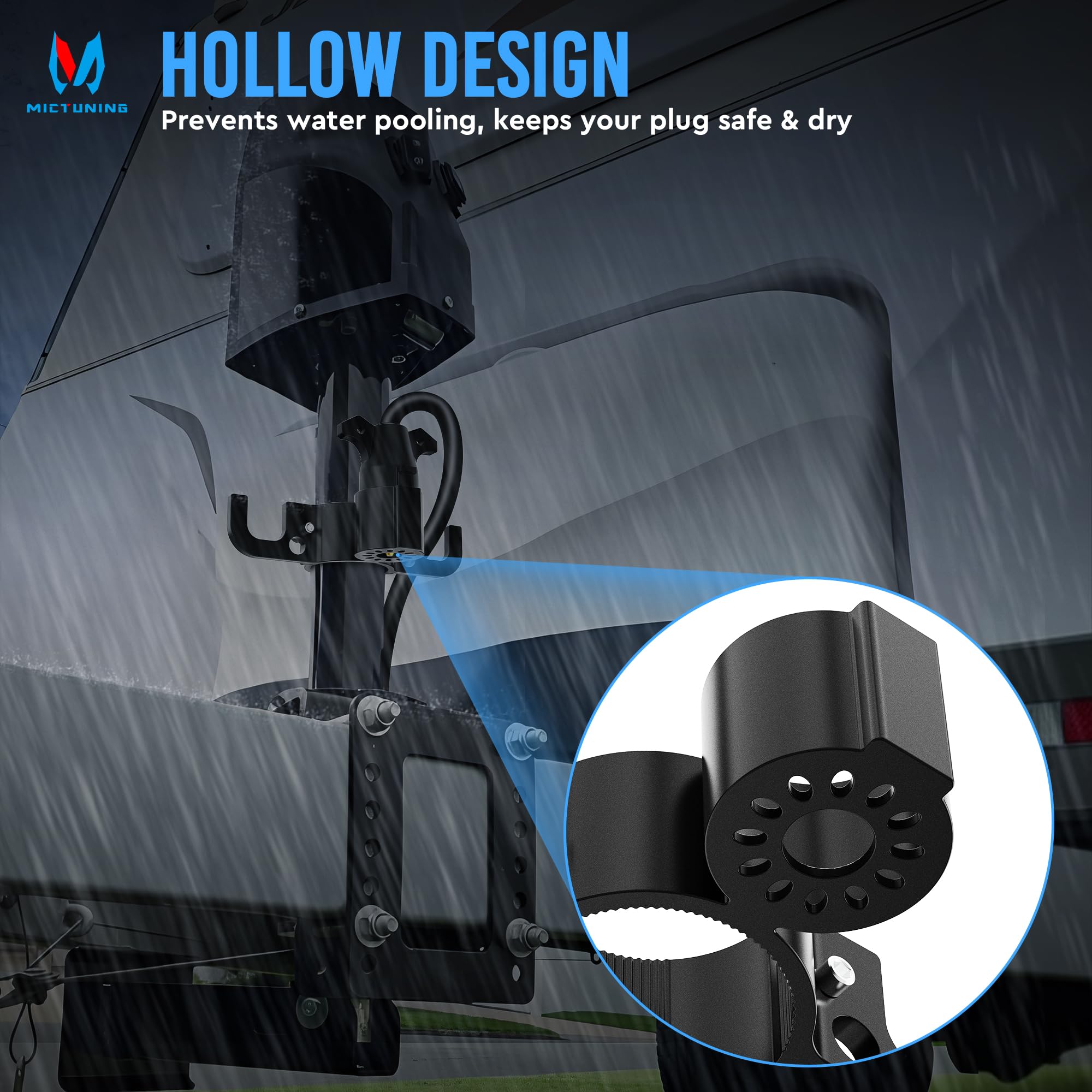 MICTUNING aluminum chain hook holder keeps hooks organized and off the ground.