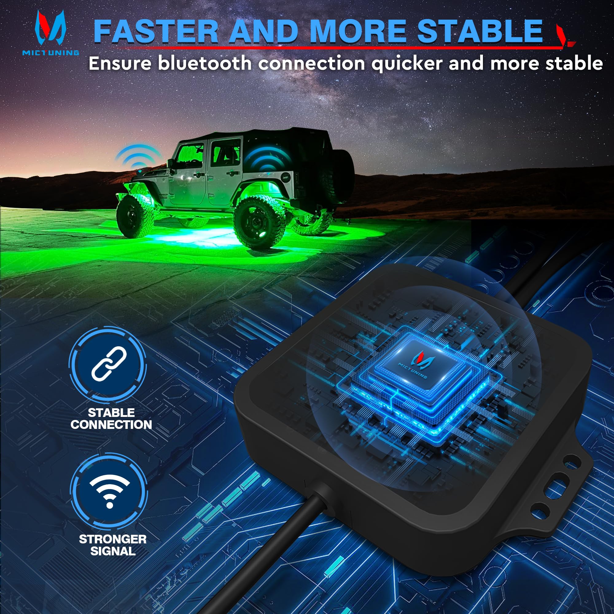 MICTUNING C2 long wiring options reach hidden spots.